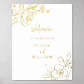 金箔フローラ結婚の歓迎サイン 箔ポスター (正面)