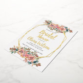金箔フローラ金ゴールドフレームブライダルシャワー 箔招待状 (回転した状態)