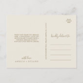 金箔フローラ |クリームと金ゴールドありがとうはがき ポストカード (裏面)