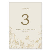 金箔フローラ |クリームと金ゴールドのテーブル番号 テーブルナンバー (裏面)