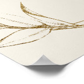 金箔フローラ |クリームと金ゴールド結婚の方向 ポスター (角)