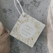 金箔フローラ |クリームと金ゴールド結婚ズ フェイバータグ