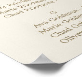 金箔フローラ |クリームアルファベットのシーティングチャート ポスター (角)