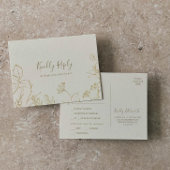金箔フローラ |クリームメニュー選択RSVPポストカード インビテーションポストカード