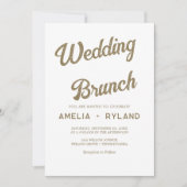 金箔フローラ | クリーム&金ゴールド結婚ズブランチ 招待状 (正面)