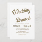 金箔フローラ | クリーム&金ゴールド結婚ズブランチ 招待状 (正面/裏面)