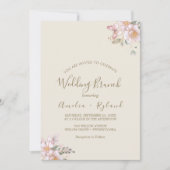 金箔フローラ | クリーム&金ゴールド結婚ズブランチ 招待状 (正面)