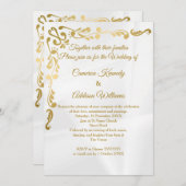 金箔フローラ |ゴールドフォイルクリーカジュアルム結婚ズ 招待状 (正面/裏面)