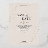 金箔フローラ |ゴールドフォイルクリーカジュアルム結婚ズ 箔招待状 (裏面)