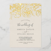 金箔フローラ |ゴールドフォイルクリー結婚ム 箔招待状 (正面)