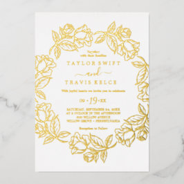 金箔フローラ |ゴールドフォイル結婚ズ 箔招待状