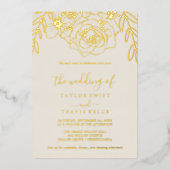 金箔フローラ |ゴールドフォイル結婚ズ 箔招待状 (正面)