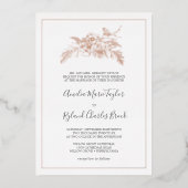 金箔フローラ |バラゴールドフォイルフォーマル結婚ズ 箔招待状 (正面)