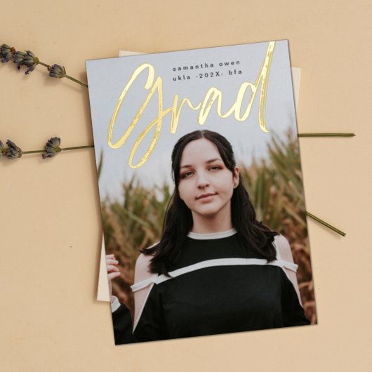 金箔ブラシグラッド写真モダン発表 箔招待状