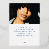 金箔ブラシグラッド写真モダン発表 箔招待状 (裏面)