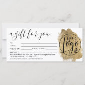 金箔ブラシストロークのギフト証明書のロゴ (正面)