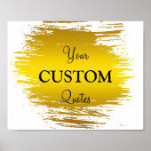 金箔ブラシストロークパーソナライズされた引用文 ポスター (正面)