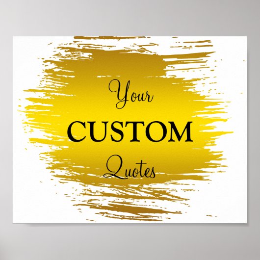 金箔ブラシストロークパーソナライズされた引用文 ポスター (正面)