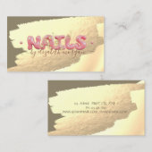 金箔ブラシストローク輝く爪、 ネイル 名刺 (正面/裏面)