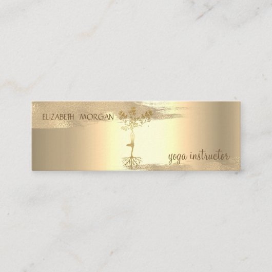 金箔ブラシストローク、ツリーウィメンシルエット スキニー名刺 (正面)