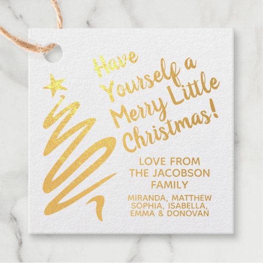 金箔ブラシメリーストリトルクリスマスプレゼント フェイバータグ (正面)