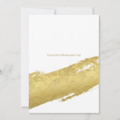 金箔ブラシモダンエレガント金ゴールド結婚の 招待状 (裏面)