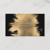 金箔ブラシ |ブラックメッシュ背景 名刺 (裏面)