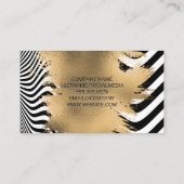 金箔ブラシ |波ストライプの背景 名刺 (裏面)
