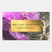 金箔ブラックパープルシナカスタムル事業 長方形シール (正面)