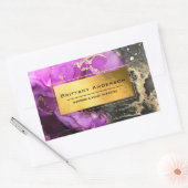 金箔ブラックパープルシナカスタムル事業 長方形シール (封筒)