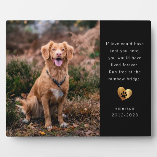 金箔ブラックフォトペット記念館 フォトプラーク (正面)