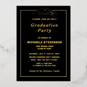 金箔ブラック卒業招待状額縁 箔招待状 (正面)