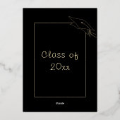 金箔ブラック卒業招待状額縁 箔招待状 (裏面)