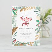 金箔ブランチ水色クリスマスパーティー 招待状 (スタンド正面)