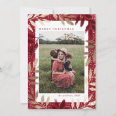 金箔ブランチ3フォトクリスマス シーズンカード (正面)