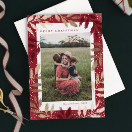 金箔ブランチ3フォトクリスマス シーズンカード