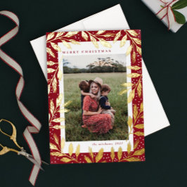 金箔ブランチ3フォトクリスマス 箔シーズンカード