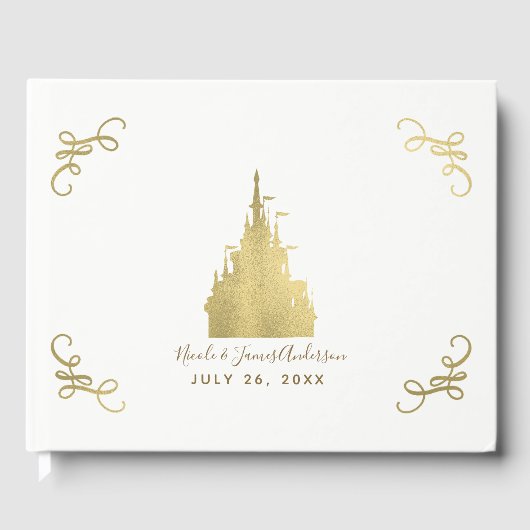 金箔プリンセスフラグ城物語の絵本のようなウェディング ゲストブック (正面)