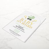 金箔ベビーオンボードシャワー招待状招待状 箔招待状 (回転した状態)