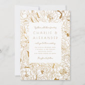 金箔ペニーズホワイト金ゴールド 招待状 (正面)