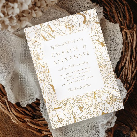 金箔ペニーズホワイト金ゴールド 招待状