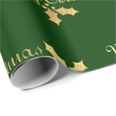 金箔ホリーメリークリスマス ラッピングペーパー (ロールコーナー)