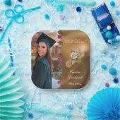 金箔ホワイトフラワーズ、大学院写真 ペーパープレート