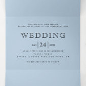 金箔ポリゴンと貝殻ビーチ結婚式 三つ折り招待状 (内部中)