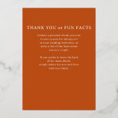 金箔マリゴールド結婚フラワーズメニューカード 箔招待状 (裏面)