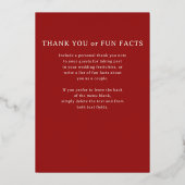 金箔マリゴールド結婚フラワーズメニューカード 箔招待状 (裏面)