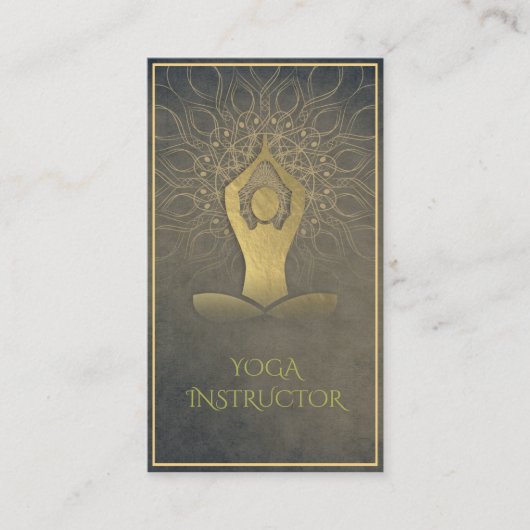 金箔マンダラフローラヨガ瞑想オムシンボル 名刺 (正面)