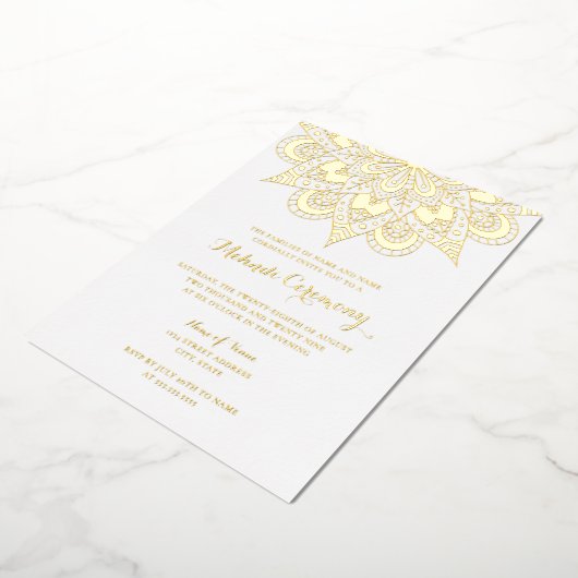 金箔マンダラメンディ式 箔招待状 (回転した状態)