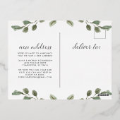 金箔ミニマルな葉 |お知らせ 箔招待状ポストカード