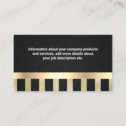 金箔メタリックストライプの 名刺 (裏面)